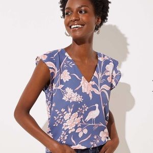 Pretty LOFT blouse with flutter sleeves